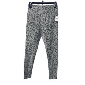 JENNI WOMENS SMALL SLEEP LOUNGE LEGGING LEOPARD ANIMAL PRINT GREY NEW!